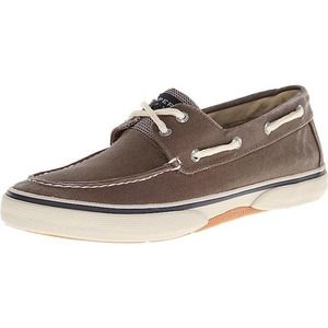 Sperry Men's, Halyard Boat Shoe Chambray Chocolate/TAN 10 M